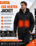 Heated Tech Jacket Heated Wholesale Winter Windbreaker Waterproof Plain Hardshell Black Men Heated Jacket