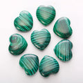 HZ 7 Pcs/set Chakra Yoga Healing Energy Natural Heart Shaped Massage Gemstones Crystals Quartz Malachite Heart