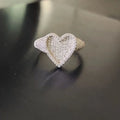925 Sterling Silver Elegant Fashion Pave CZ Diamond Large Heart Ring