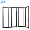 Modern Aluminum Alloy Villa Panoramic Folding Glass Door with Tempered Double Glass Nylon Flyscreen Customizable Options