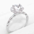 Sterling Silver 6.5mm/1CT Semi Mount Ring Frame Blank Claws Setting Holder Without Main Stone for Moissanite Diamond DIY Inlay