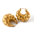 Stainless Steel Gold Plated Jewelry 40mm Twisted Chunky Gold Hoop Earrings Statement Earrings Extra Large Earrings for Women