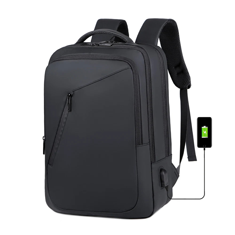 Lightweight National Style Waterproof Casual Laptop Backpack with USB Charging Port for Unisex Use