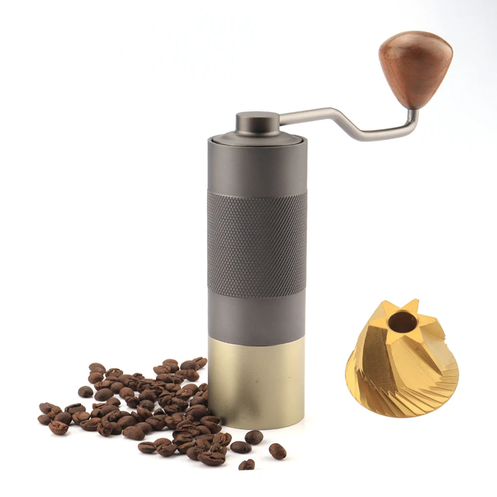 38mm 6 Cores Titanium Burr Barista Coffee Grinder 25g Manual Coffee Grinder Coffee Hand Mill Stainless
