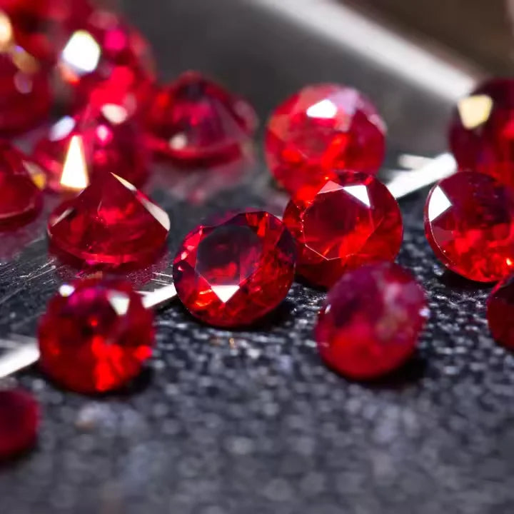 Factory Wholesale Lab Grown Gemstone Loose Red Ruby Pigeon Blood Round Brilliant Cut 6.5mm 1.00ct Color Play/Fire Jewelry Making