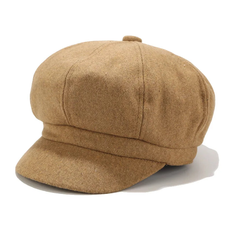 2023 New Autumn Winter Beret Hat for Women French Style Solid Color Cap Outdoor Casual Beret for Women