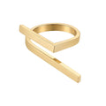 Original Design 18K Gold Plated Stainless Steel Jewelry Futuristic Rings Simple Gold Color Ring for Women Party Rings R214185