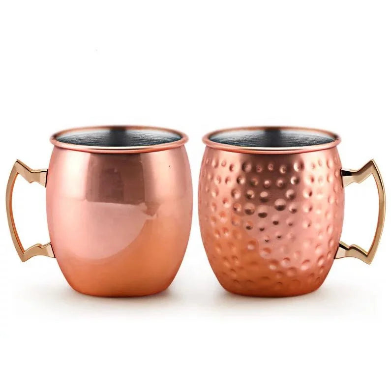 Wholesale 16/18oz Stainless Steel Coffee & Cocktail Cup Copper Pure Mull Hammered Moscow Mule Mug