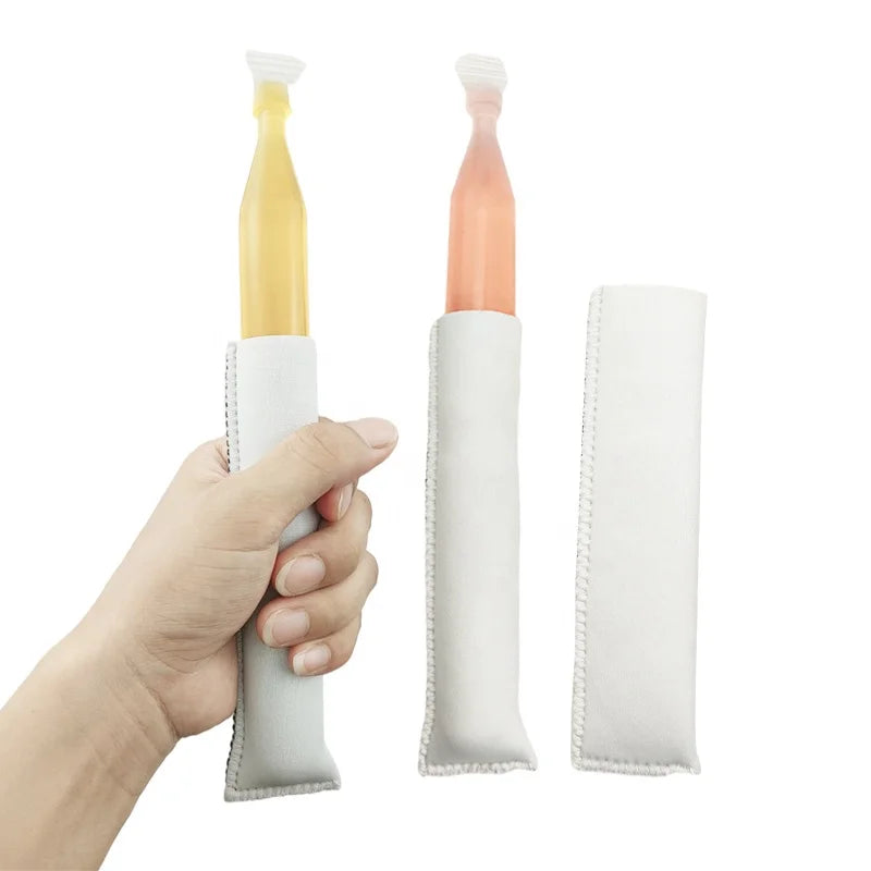 White Color Hand Protector Insulated Neoprene Personalized Printing Ice Block Holder Icy Pole Holder Sublimation Blanks RTS