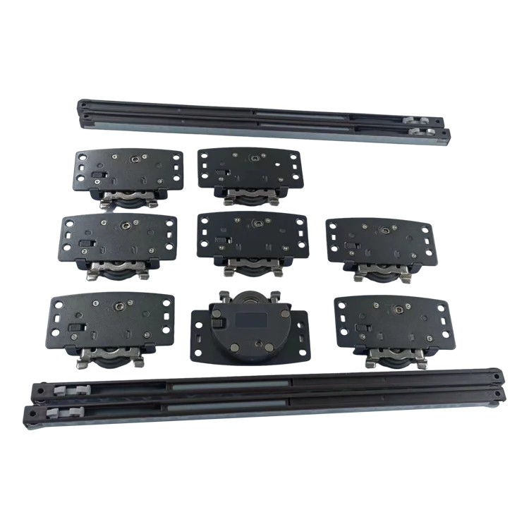 Popular Slim Modern Sliding Door Hardware Track with Zinc Alloy & Plastic 65kg Capacity for Wardrobe Roller