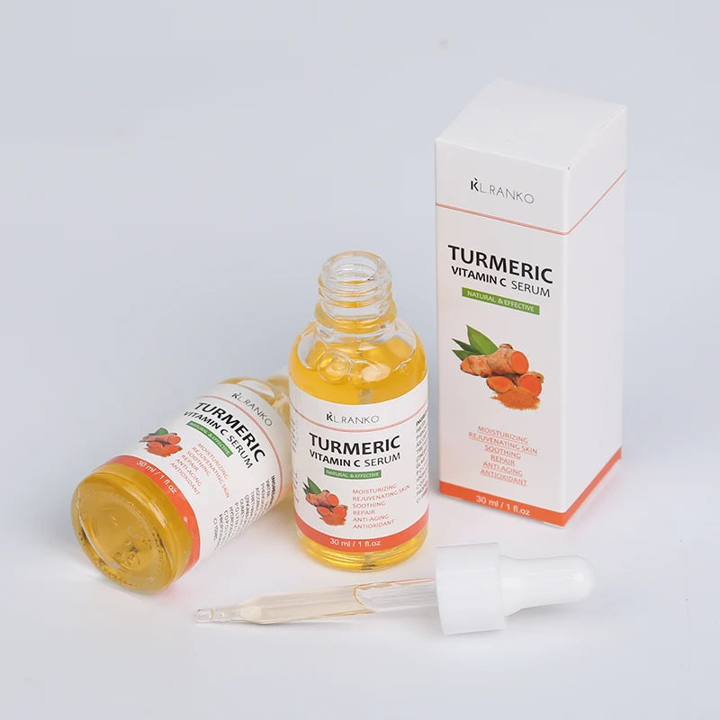 OEM Private Label Dark Spots Remover Whitening Face and Knuckle Anti-aging Anti Acne Turmeric Facial Serum Face Care Products