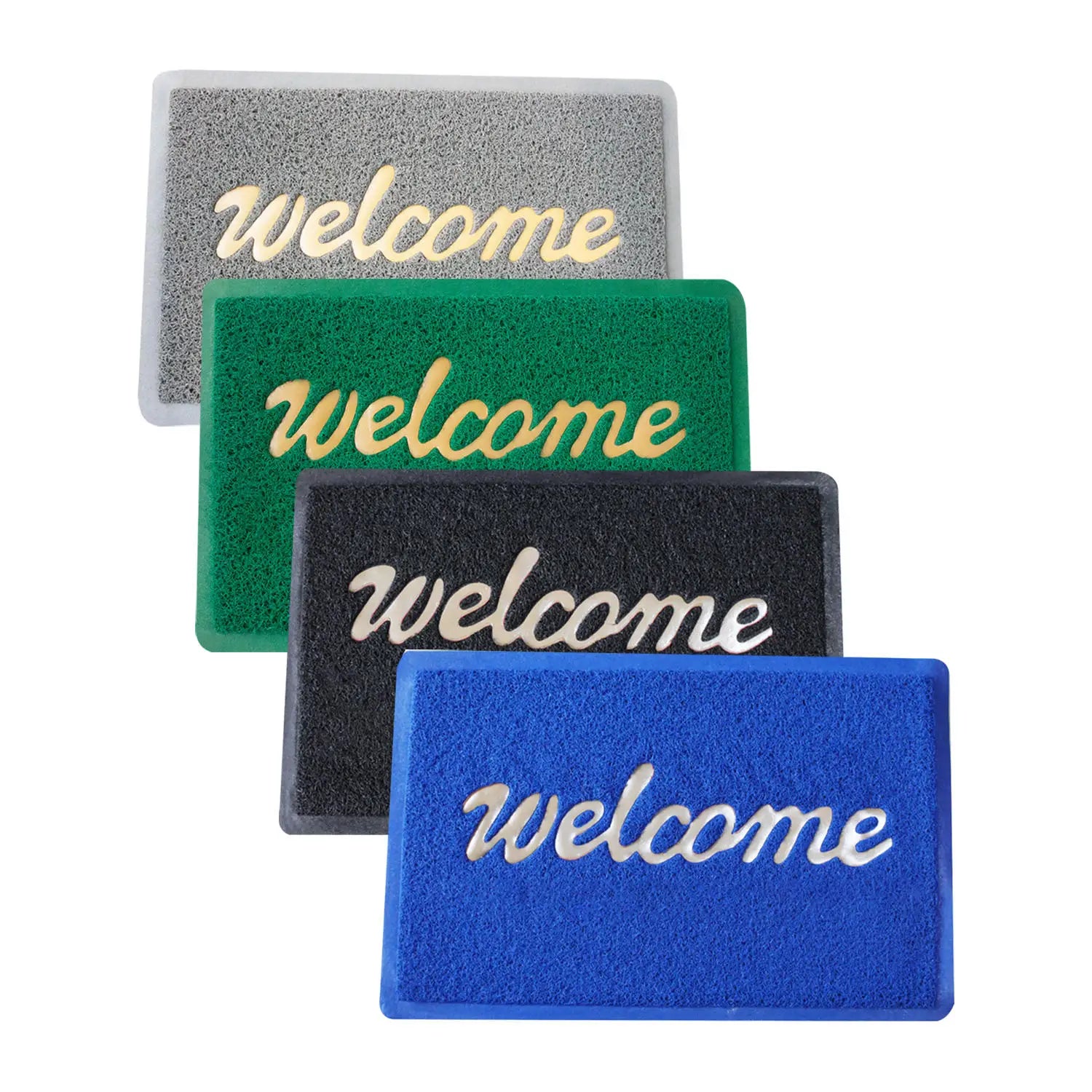 Entrance Custom logo Spaghetti Noodles Design Welcome Front Pvc Coil Floor Foot Mats Outdoor Door Mats Carpet