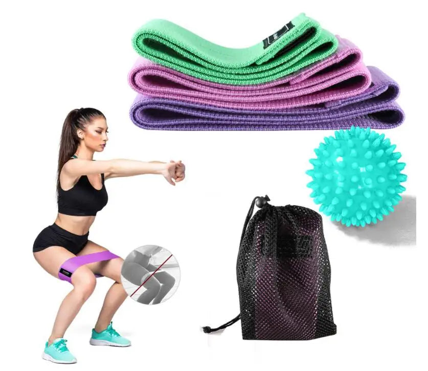 Heavy Stripy Fabric Thick Fitness Resistance Band Set Portable Latex and Cotton Loop for Yoga Exercise Dropshipping MegaBDM