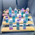 Hot Selling High Quality Natural Crystal Color Fluorite 4 Side Tower for Decoration
