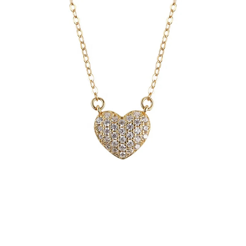 925 Sterling Silver Necklace Heart-Shaped Zircon Fashionable Daily Wear Jewelry for Women for Engagement Wedding Party