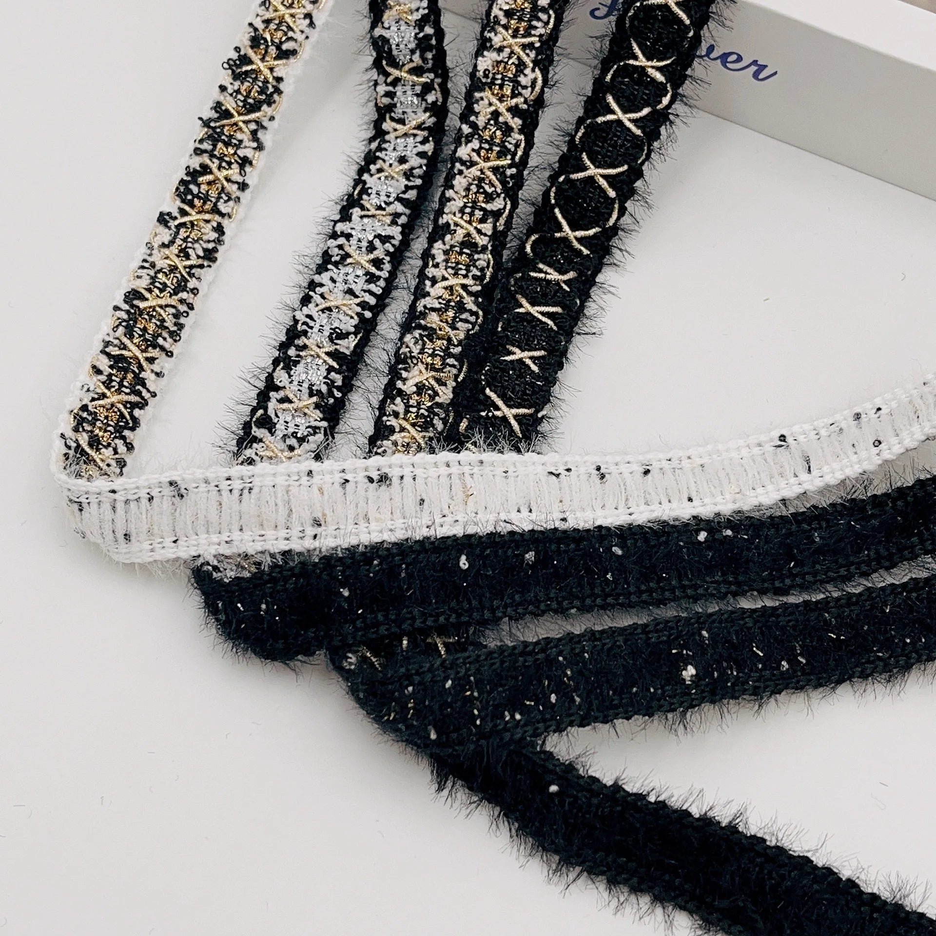 JFL051Explosive Spot Autumn and Winter Coat Cross Gold Ribbon Clothing Accessories Clothing Lace