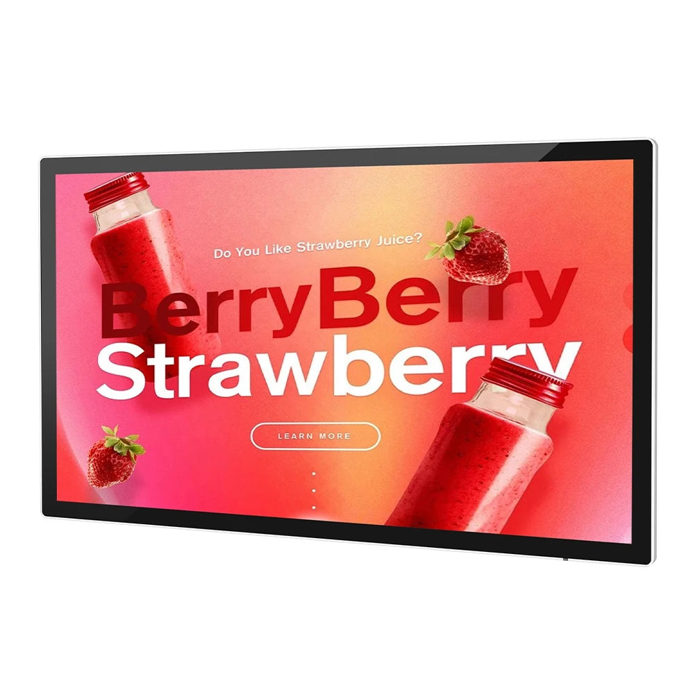 Safe and Secure Wall Mounted Advertising Machine with Tempered Glass for LCD Protection