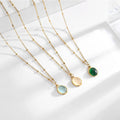Hot Selling Chic Fashion Titanium Stainless Steel Cat's Eye Opal Stone Pendant Necklace for Women