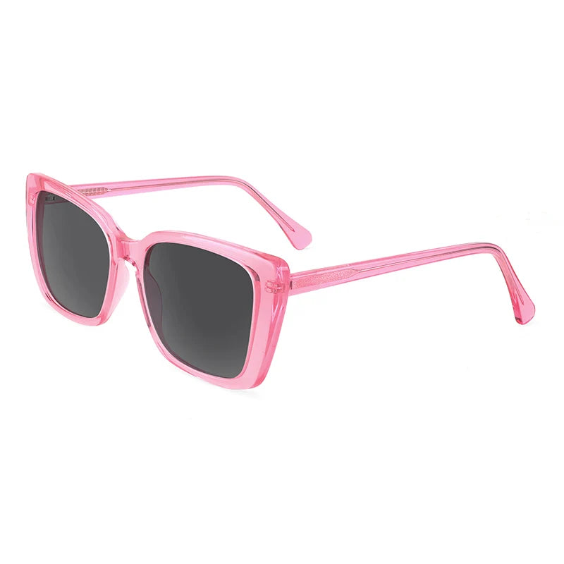 Customized Blue Pink White Black Transparent Square Frame Fashion Acetate Sunglasses