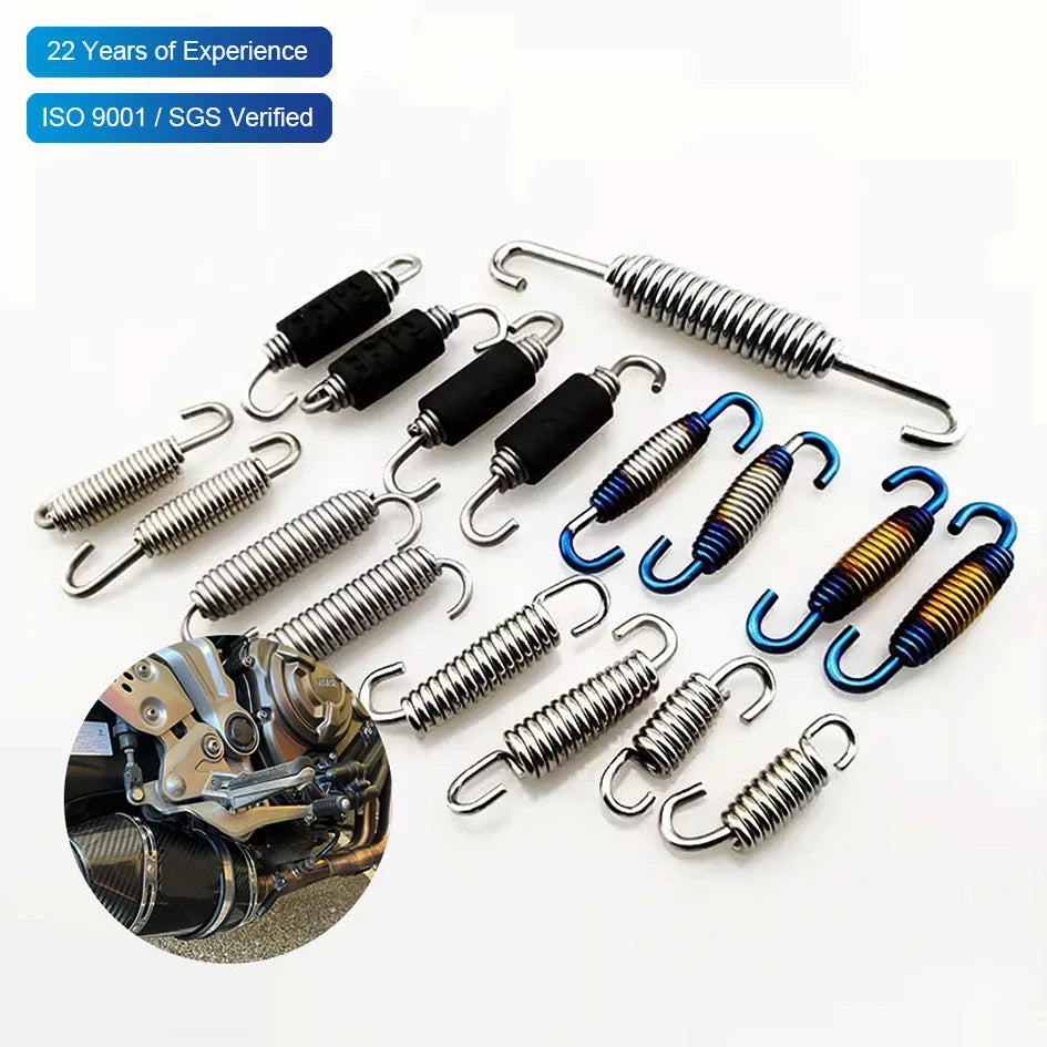 Motorcycle Stainless Steel Metal Motorcycle Universal Exhaust Pipe Muffler Swivel Connect Extension Spring for Slip Joint