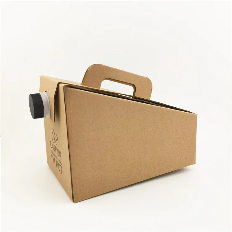 96 oz Disposable Carton Coffee Take Out Container Eco Friendly 3L Carrier Coffee to Go Box for Cafe Shop