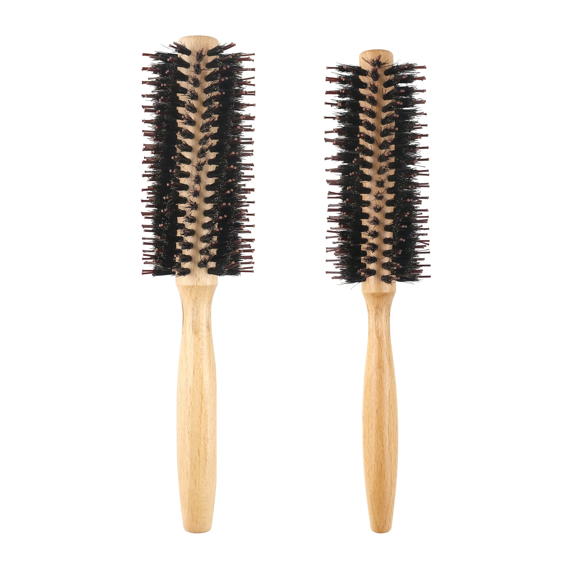Hot Sale Wooden Boar Bristle Round Styling Roller Curly Nylon Hair Brush