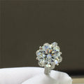 Classic 925 Silver 5 Ct Excellent Cut Diamond Test Past Big D Color Moissanite Snowflake Queen Wedding Ring Gemstone Jewelry