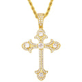Hip Hop Trend Men's High Quality Jewelry Wholesale Bling Godl Plated Brass AAAAA Zircon Diamond Cross Pendant