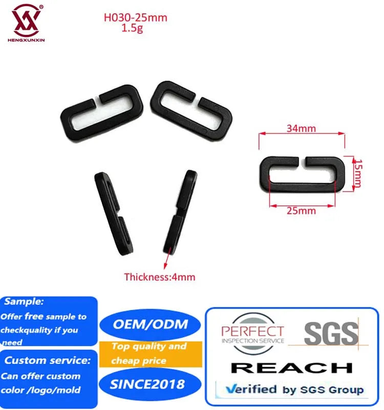 Bag Backpack Webbing Plastic Triangle Ring with Belt Loop Strap Slider Buckle Loop Strap Slider Buckle Flat D-ring for Bag