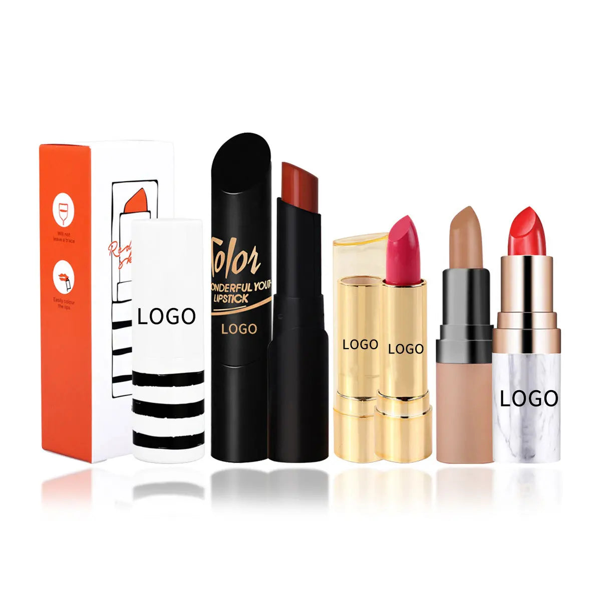 Factory Wholesale Korean Cosmetic Lipstick Red Long Lasting Waterproof Matte Lipstick