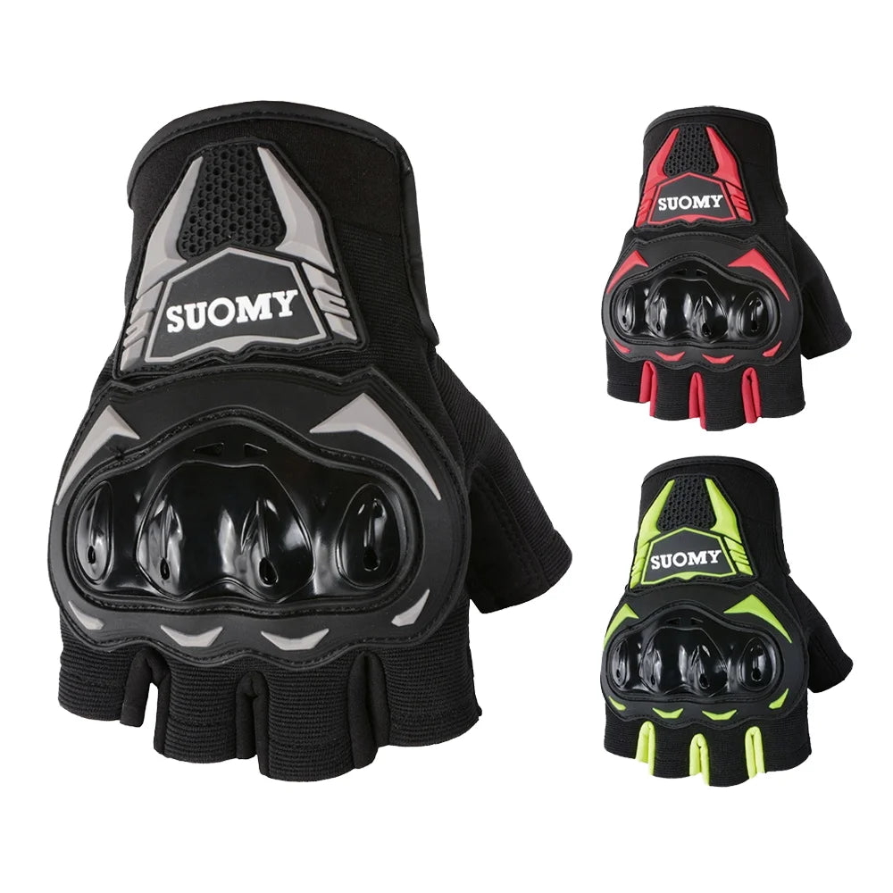 Half Finger Motorcycle Gloves Men Fingerless Protective Biker Gloves for Motocross Riding and Cycling Summer Use