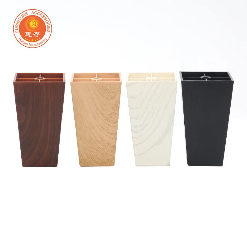 2023 Modern Style Professional Exporter Square Wooden Grain Plastic Furniture Legs for Sofa Bedroom Living Room Outdoor Hospital