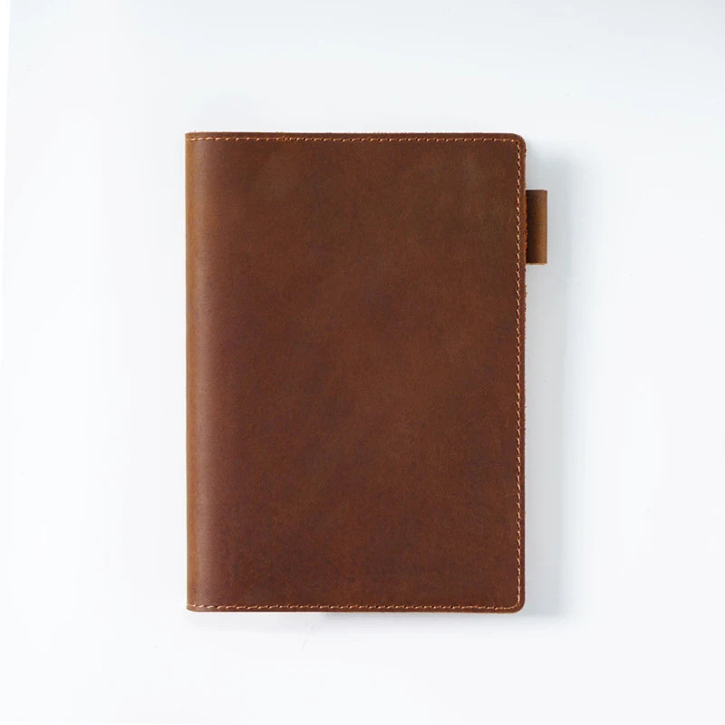 A5 Vintage Diary Notebook Genuine Leather Journal with Thermal Binding Personalized Crazy Horse Design for Gift Use