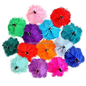 Wholesale Factory Hand Cleaned Feathers Natural Ostrich Feather Keychains for Handbag Keys Computer Bags Handbag Key Decoration