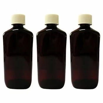 1 Pint 16oz Amber Pet Square Plastic Bottle With 28/400 Red Writing Caps Wockhardt Tris Quagen Akorn Nostrum Pai Qualitest Teva