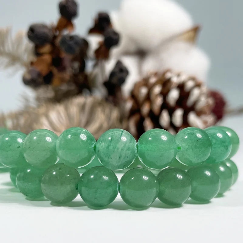Natural Smooth Green Aventurine Gemstone Loose Beads for Jewelry Making DIY Handmade Crafts 4mm 6mm 8mm 10mm 12mm 14mm