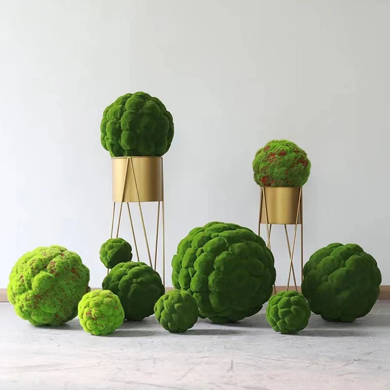 Artificial Moss Ball Faux Greenery Indoor Decoration Grass Ball Artificial Moss