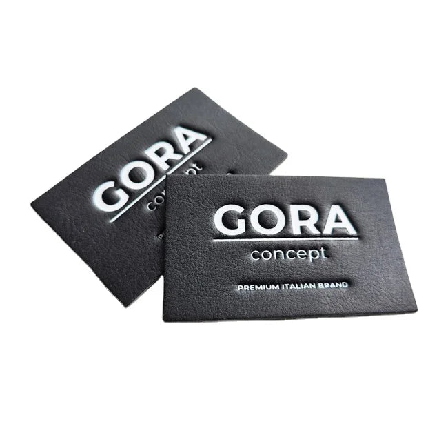 Manufacturer Custom Washable Leather Patch Print Colorful Logo Embossed Leather Label for Handbags Hats Apparel OEM Tags