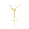 Quality Stainless Steel Thin Chain Adjustable Necklace Gold Silver Geometric Infinity Cross Pendant Necklace Gifts for Women