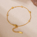 Popular Style Stainless Steel Simple Heart Shaped Zircon Charm Chain Bracelet 18K Gold Plated for Lady