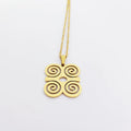 Stainless Steel African Adinkra Symbol Necklace Humility Pendant Necklace Strength Jewelry Fashion Jewelry for Women