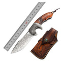 Good Quality 8 Inch Damascus Steel Outdoor Camping Hunting Bushcraft Folding Tactical Survival Damascus Pocket Knife