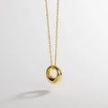 925 Sterling Silver Irregular Geometric Round Shape Pendant Minimalist Gold Plated Party Necklaces Fashion Jewelry for Women