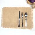 Eco-Friendly Rectangle Hessian Placemats Natural 100% Burlap Jute Placemats with Fringed