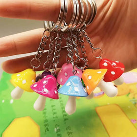 Mushroom Key Chains Handmade Colorful Resin Funny Cartoon Food Mushroom Simulation Realistic Other Keychain Gift for Women Charm