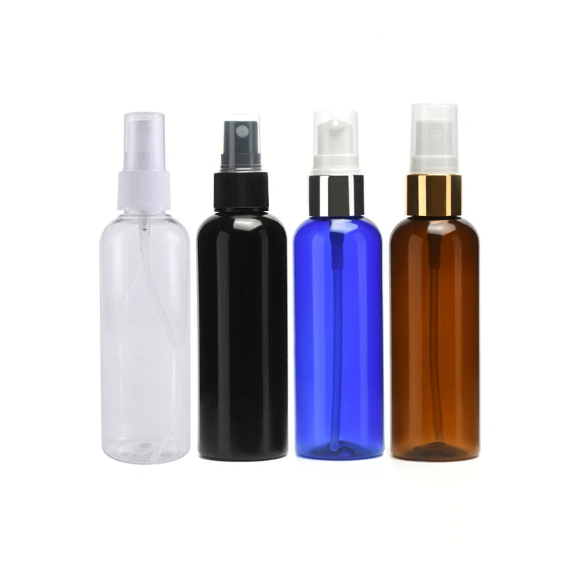 Empty Fine Mist PET 30ml 50ml 60ml 100ml 120ml Amber White clear Plastic Spray Bottle for Cosmetic Packaging