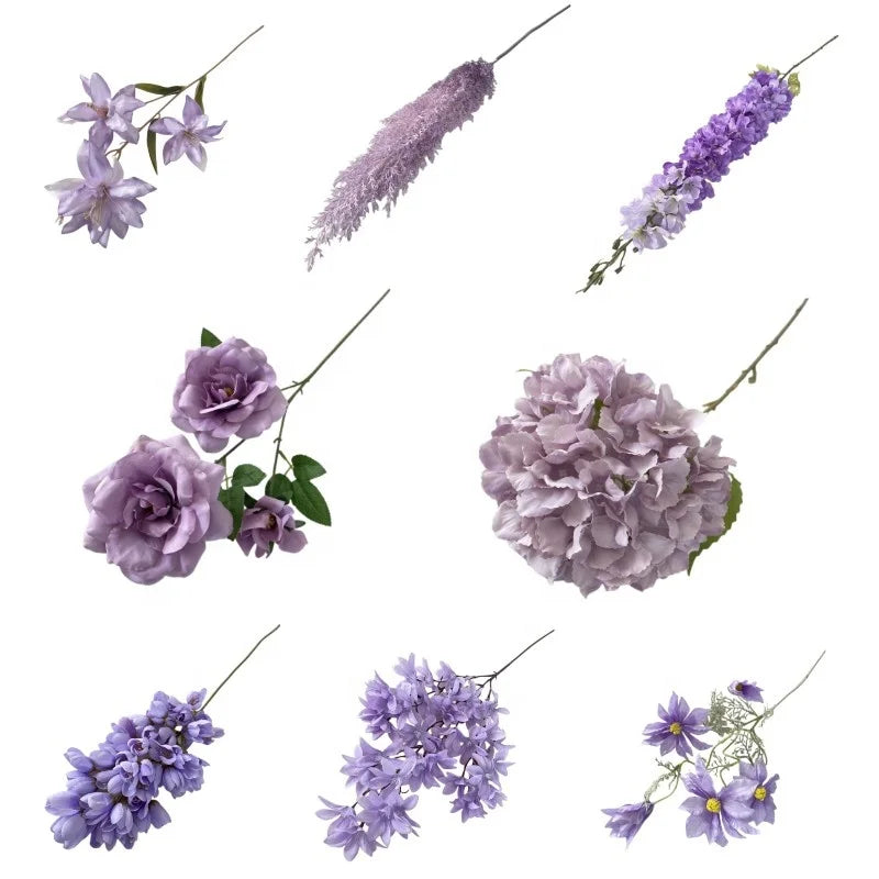 New Arrivals Faux Floral Purple Color Plants Artificial Purple Flowers for Wedding Scene Decor