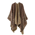 Custom Pattern Long Women's Poncho Cape Winter Wrap Blanket Poncho Cape Shawl Cardigans Sweater Coat