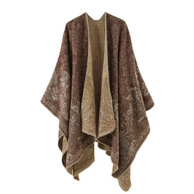 Custom Pattern Long Women's Poncho Cape Winter Wrap Blanket Poncho Cape Shawl Cardigans Sweater Coat