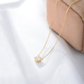 KN2038  Newest Design 925 Silver Round Single Charm Clavicle Single Custom Diamond Necklace